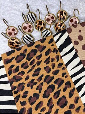 Creative Bath Animal Print Zebra Leopard Cheetah Heavy Cotton Shower Curtain